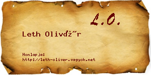 Leth Olivér névjegykártya